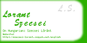 lorant szecsei business card
