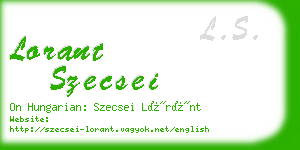 lorant szecsei business card